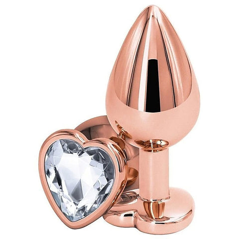 Rear Assets Rose Gold Heart Butt Plug Medium by NS Novelties