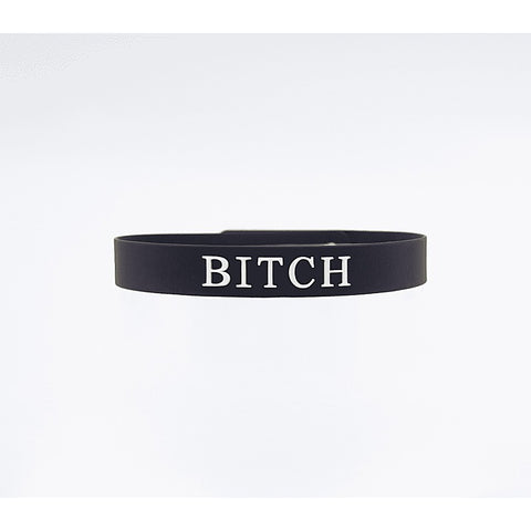 Fetish Play Silicone BITCH Collar by Love In Leather