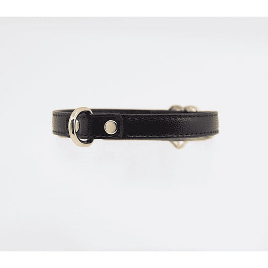 Heart Buckle Bondage Leather Collar by Love In Leather