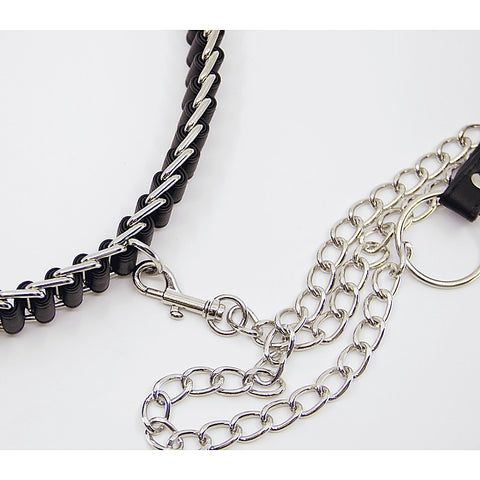 Chain Link Bondage Collar and Lead by Love In Leather