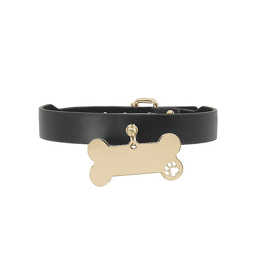 Engravable Bone Bondage Collar by Love In Leather