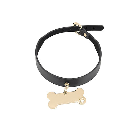 Engravable Bone Bondage Collar by Love In Leather