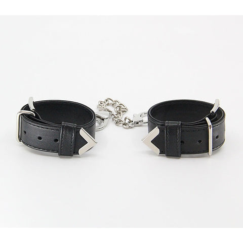 Silver Tip Leather Wrist Cuffs by Love In Leather