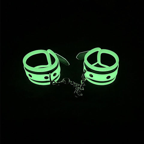 Glow In Dark Bondage Wrist Cuffs by Love In Leather