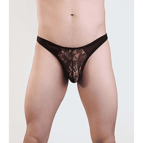 Mens Lace Pouch G-string by Love In Leather