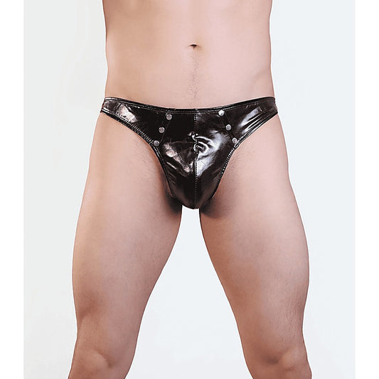 Men's Full Wet Look G-String by Love In Leather