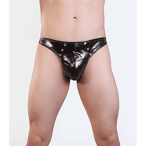 Men's Full Wet Look G-String by Love In Leather