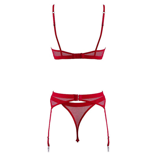 Lingerie Fetish Play Sexy Bra and Panty Set Red by Muse