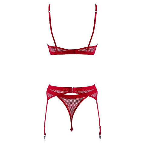Lingerie Fetish Play Sexy Bra and Panty Set Red by Muse