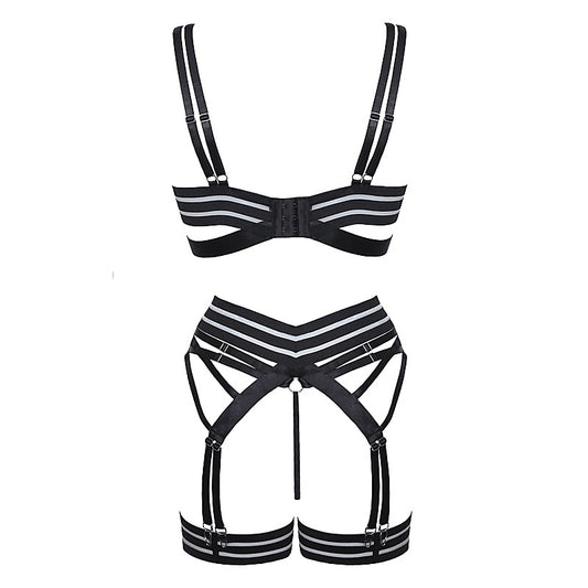 Fetish Play Sexy Womens Lingerie Set Black by Muse