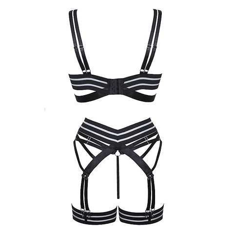 Fetish Play Sexy Womens Lingerie Set Black by Muse