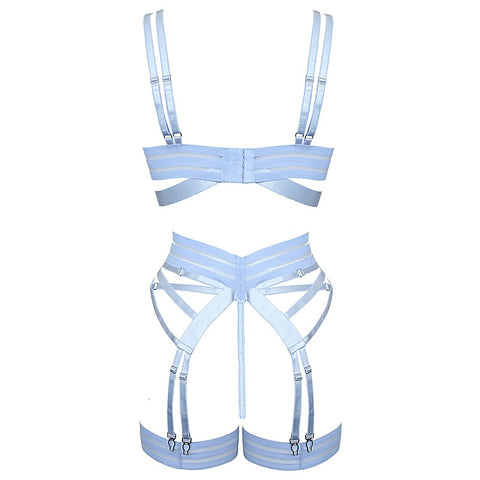 Fetish Play Sexy Womens Lingerie Set Blue by Muse