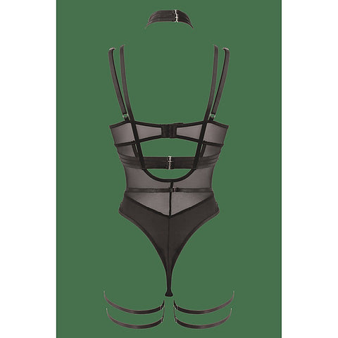 Lingerie 3 Piece Bodysuit With Elastic Brace Top By Muse