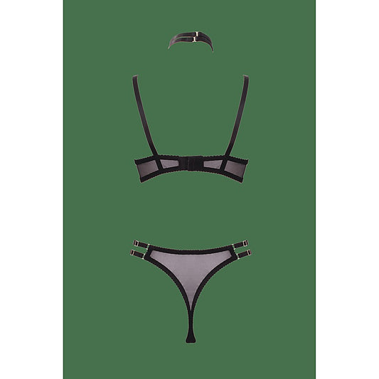 3 Piece Peek-a-Boo Bra and Panty Set by Muse Lingerie