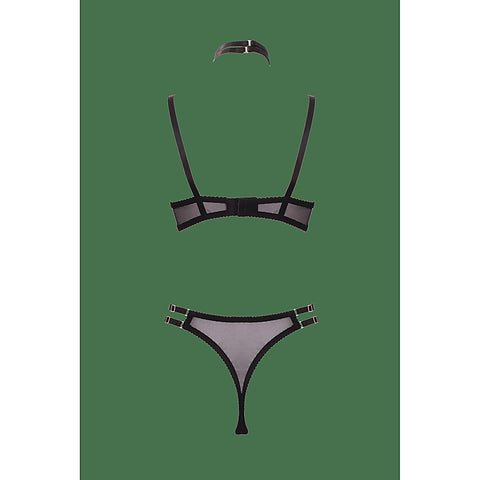 3 Piece Peek-a-Boo Bra and Panty Set by Muse Lingerie