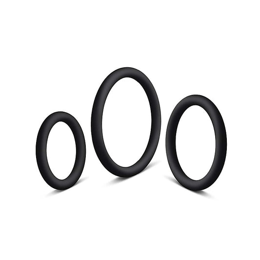 3 Pack Silicone Cock Rings Set by Love In Leather