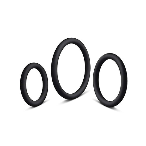 3 Pack Silicone Cock Rings Set by Love In Leather