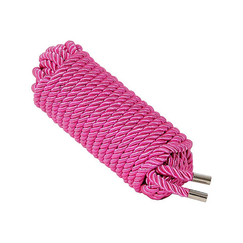 Silky Bondage Play Rope 10m Hot Pink by Love In Leather