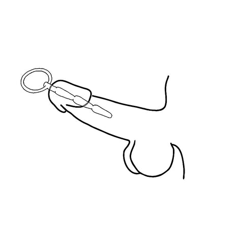 Solid Ridged Penis Plug With Ring by Love In Leather