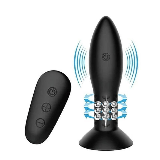 Remote Control Rotation Beads Anal Plug by Baile