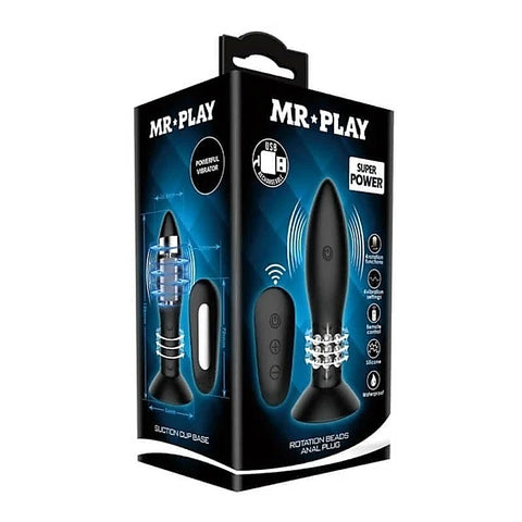 Remote Control Rotation Beads Anal Plug by Baile