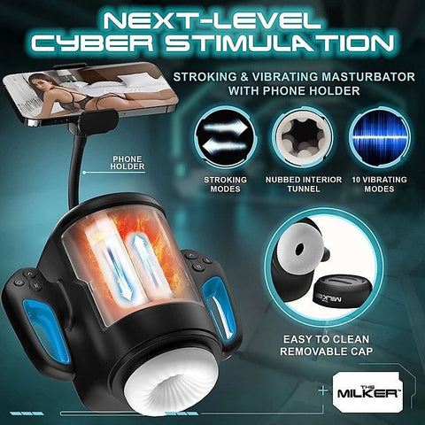 Cyber Milker Stroking & Vibrating Masturbator by XR Brands