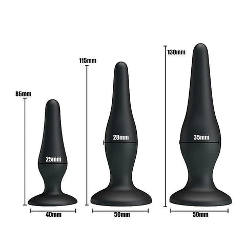 JERRY 3 Sizes Silicone Butt Plug Set by Party Up