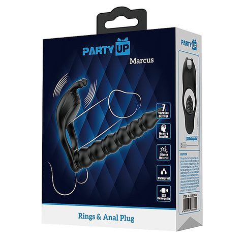 MARCUS Vibrating Cock Ring & Anal Plug by Party Up