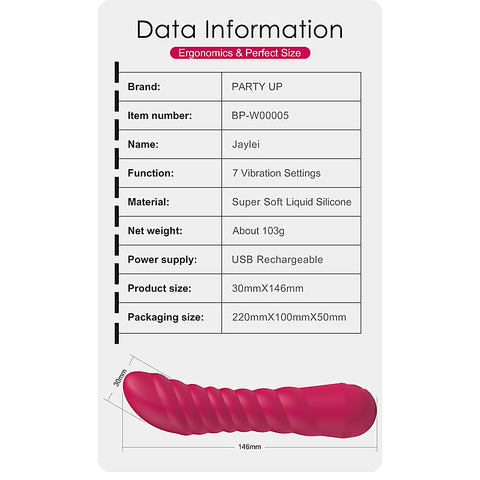 JAYLEI USB Rechargeable G-Spot Vibrator by Party Up