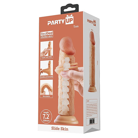 TOM Slide Skin Suction Cup Flexible Dildo by Party Up