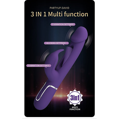 DAVID Swinging Rechargeable Rabbit Vibrator by Party Up