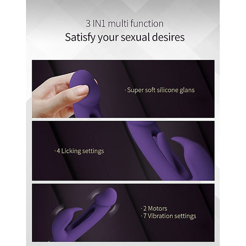 DAVID Swinging Rechargeable Rabbit Vibrator by Party Up