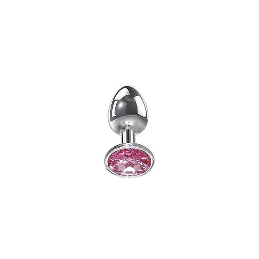 Adam & Eve Metal Butt Plug with Pink Gem Small