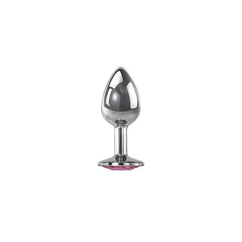 Adam & Eve Metal Butt Plug with Pink Gem Small