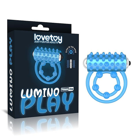 Lumino Play Vibrating Penis & Balls Cock Ring by Lovetoy