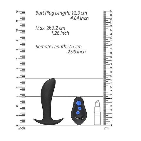 OUCH! e-Stim & Vibrating Butt Plug by Shots Toys