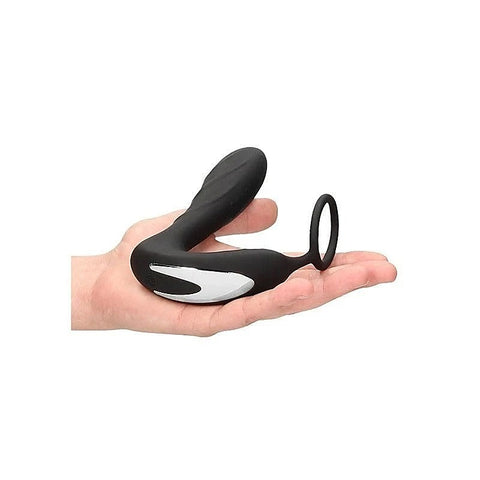 OUCH! E-stim & Vibrating Butt Plug With Cock Ring