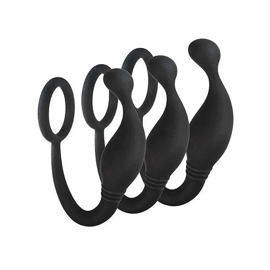 Excellent Power 3 Piece Prostate Plug with Cock Ring