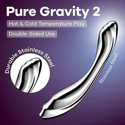 Pure Gravity 2 High Quality Metal Dildo by Satisfyer