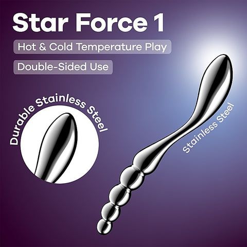 Star Force 1 Curved Metal Dildo by Satisfyer