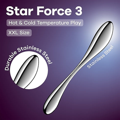 Star Force 3 Heavy Weighted Metal Dildo by Satisfyer