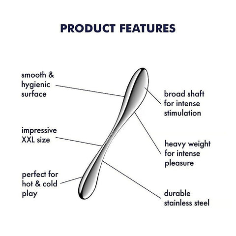 Star Force 3 Heavy Weighted Metal Dildo by Satisfyer