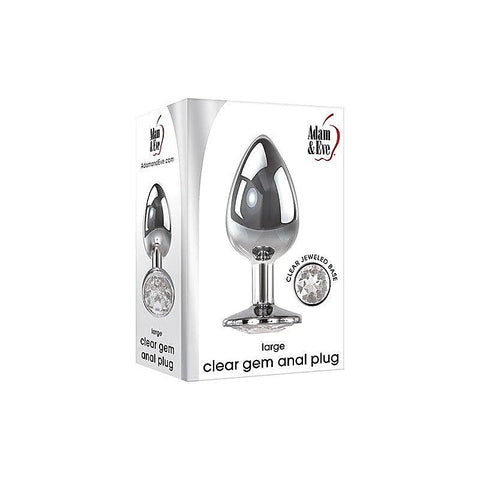 Clear Gem Base Metal Anal Plug Medium by Adam & Eve