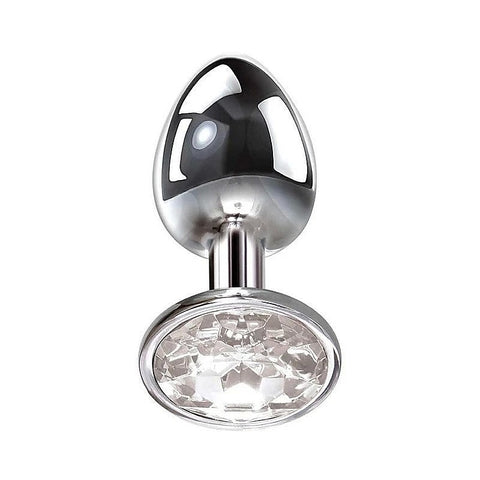 Clear Gem Base Metal Anal Plug Medium by Adam & Eve