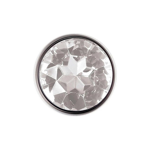 Clear Gem Base Metal Anal Plug Medium by Adam & Eve