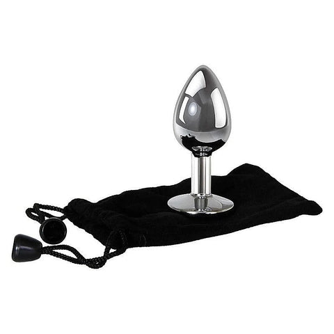 Clear Gem Base Metal Anal Plug Medium by Adam & Eve