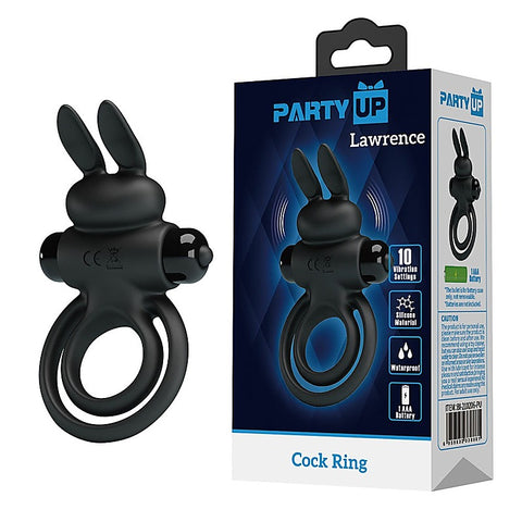 LAWRENCE Vibrating Cock & Balls Cock Ring by Party Up