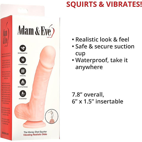The Money Shot Squirter Realistic Dong by Adam & Eve