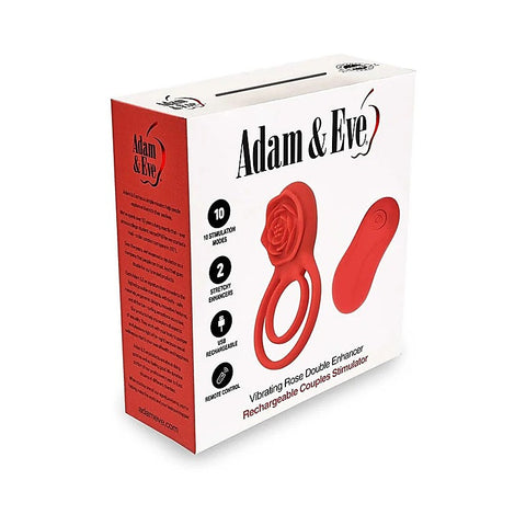 Double Ring Vibrating Rose Cock Ring by Adam & Eve