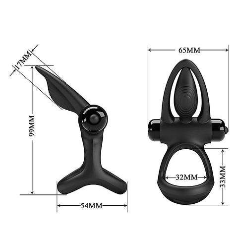 10 Functions Stretchy & Vibrating Cock Ring by Baile